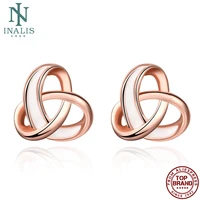 inalis brand famous luxury rose gold earrings for earrings cross circle stud earrings women girl christmas gift boutique jewelry