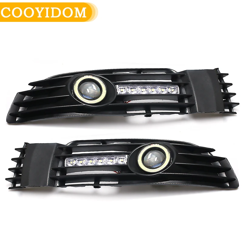 

1 пара, автомобильный передний противотуманный светильник, решетка радиатора, светодиодный светильник Angel Eye, дневной ходовой светильник дл...