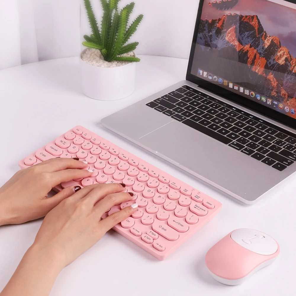 2 4G беспроводная Bluetooth ретро круглая клавиатура Keycup Беспроводная Бесшумная