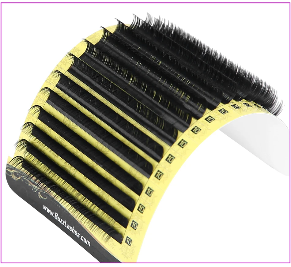 Новые Buzz Lashes темно-черные шелковые Индивидуальные ресницы для наращивания, натуральные ресницы из искусственной норки, легкие объемные мягкие ресницы для наращивания