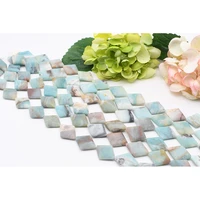 20x30mm natural frosted surface colorful amazonite diamond shape stone for diy necklace bracelet jewelry make 15 free delivery