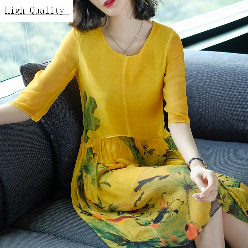 Летнее платье миди женские шелковые вечерние платья в винтажном стиле