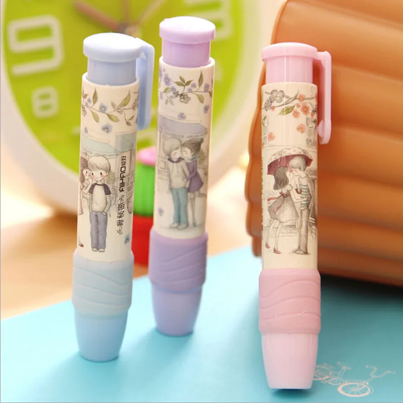20pcs/lot New Fashion Pen design Automatic Eraser Rubber Stationery Gift Stationery Supplies Papelaria Material escolar G124