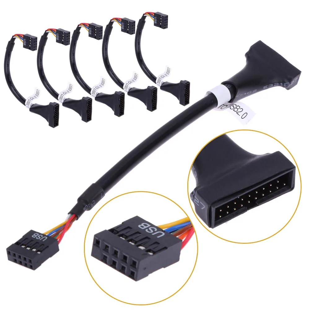 Кабель-Переходник USB 3 0 1/2/5 шт./компл. 20-контактный штекер на 2 9-контактный разъем