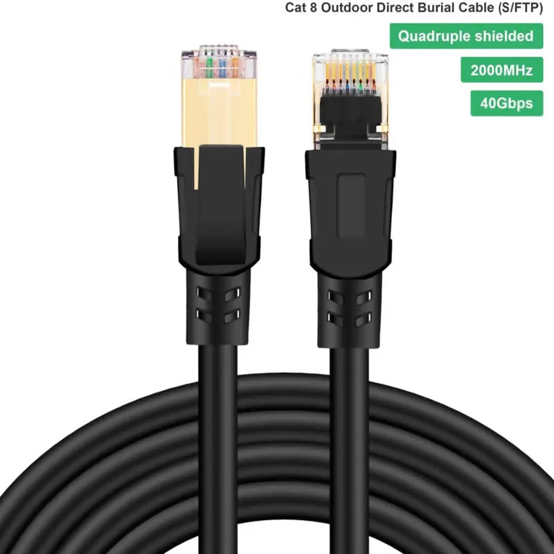 Ethernet кабель Cat8 RJ45 8P8C сетевой 2000 МГц высокоскоростной патч 25 / 40 Гбит/с Lan для