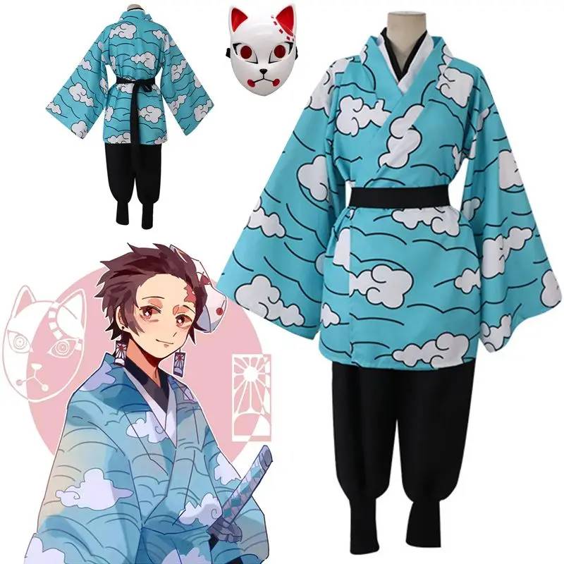 Демон убийца Kimetsu без Yaiba камадо Tanjirou Костюмы для косплея Хэллоуина Карнавальная