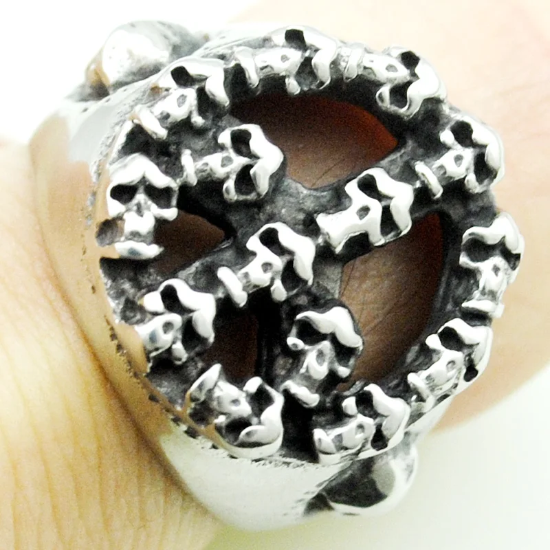 AMUMIU кольца в виде черепа для мужчин нержавеющая сталь новая мода шарм рок хип хоп