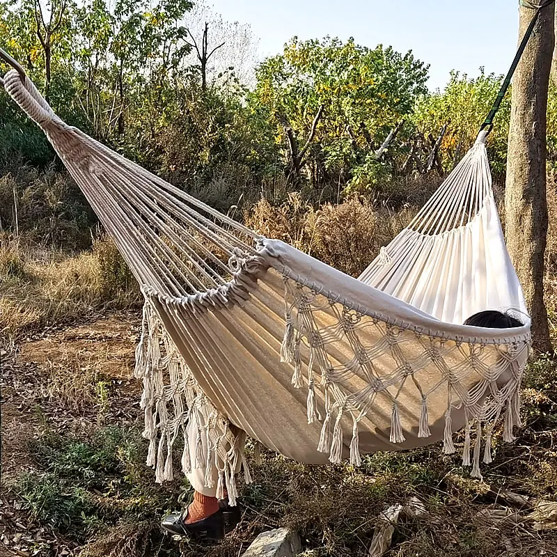 Большой бразильский гамак с бахромой в стиле бохо двойной роскошный раздвижная