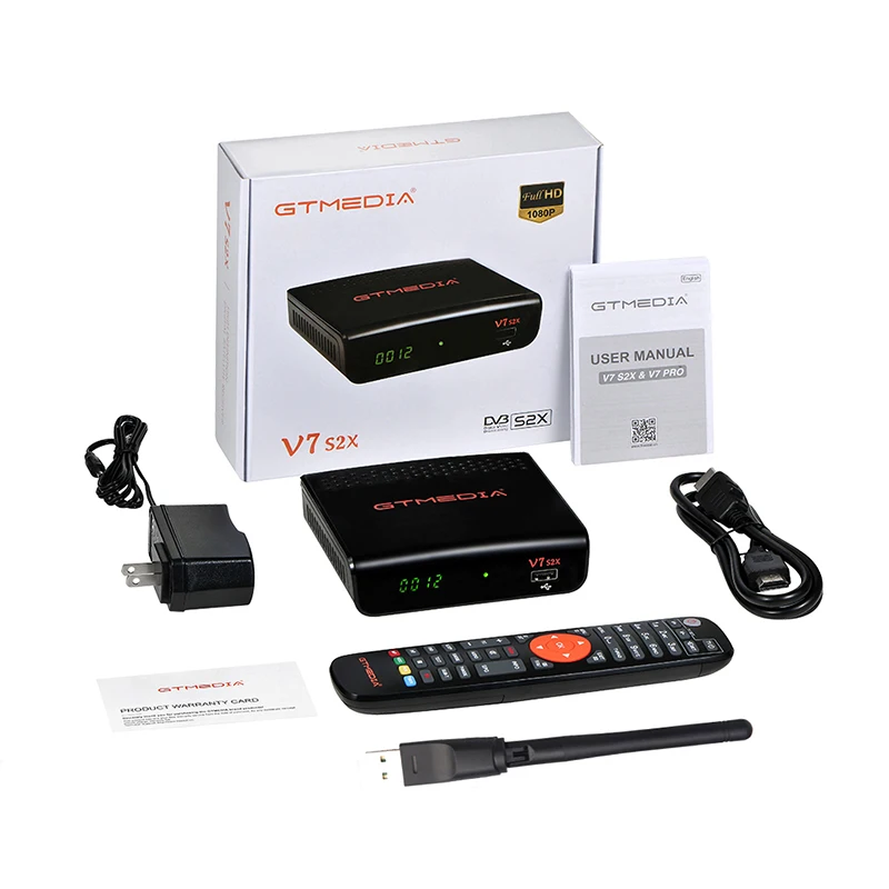 

DVB Gtmedia V7 S2X Satellite TV Receiver Box FTA DVB-S2 Upgraded 1080P HD V7S With USB WIFI Digital Receptor H.265 v7s2x No app