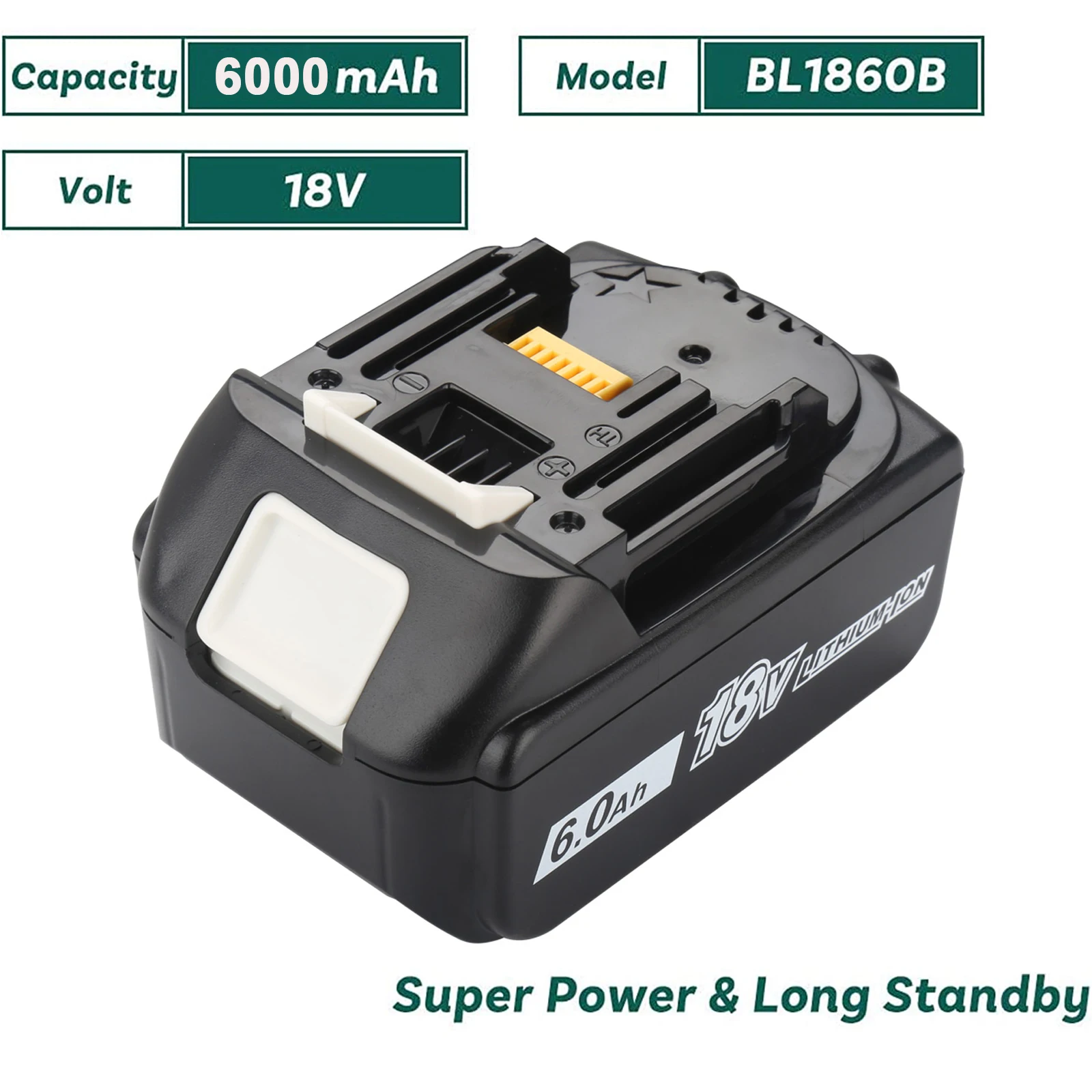 Аккумуляторная литий-ионная батарея для электроинструмента Makita BL1830 BL1840 BL1850 6 0 Ач
