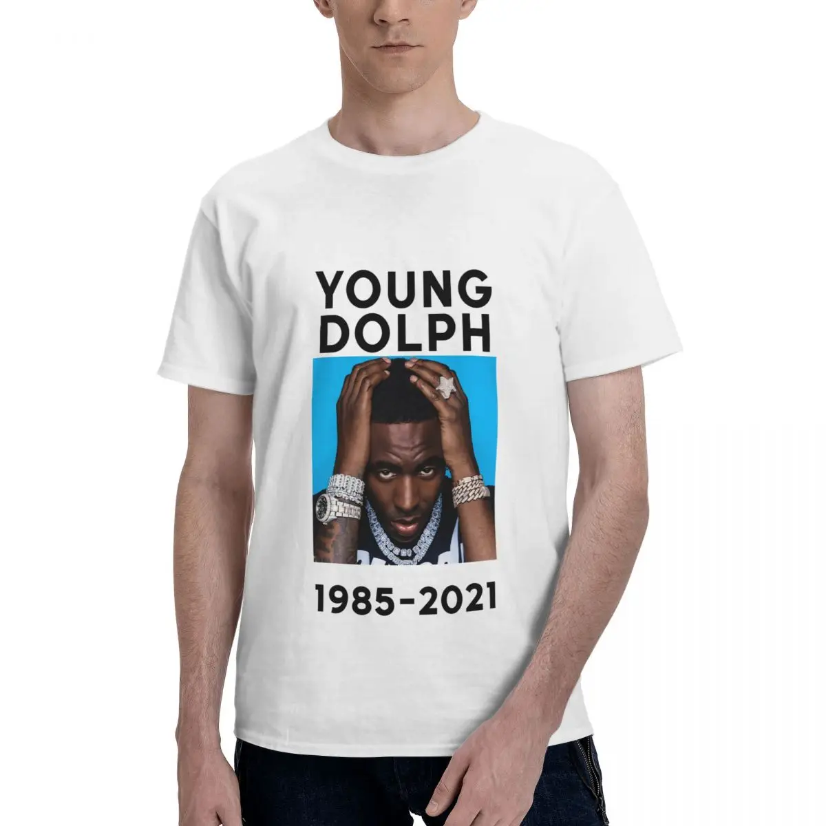 

Футболка мужская хлопковая в стиле хип-хоп с коротким рукавом и круглым вырезом