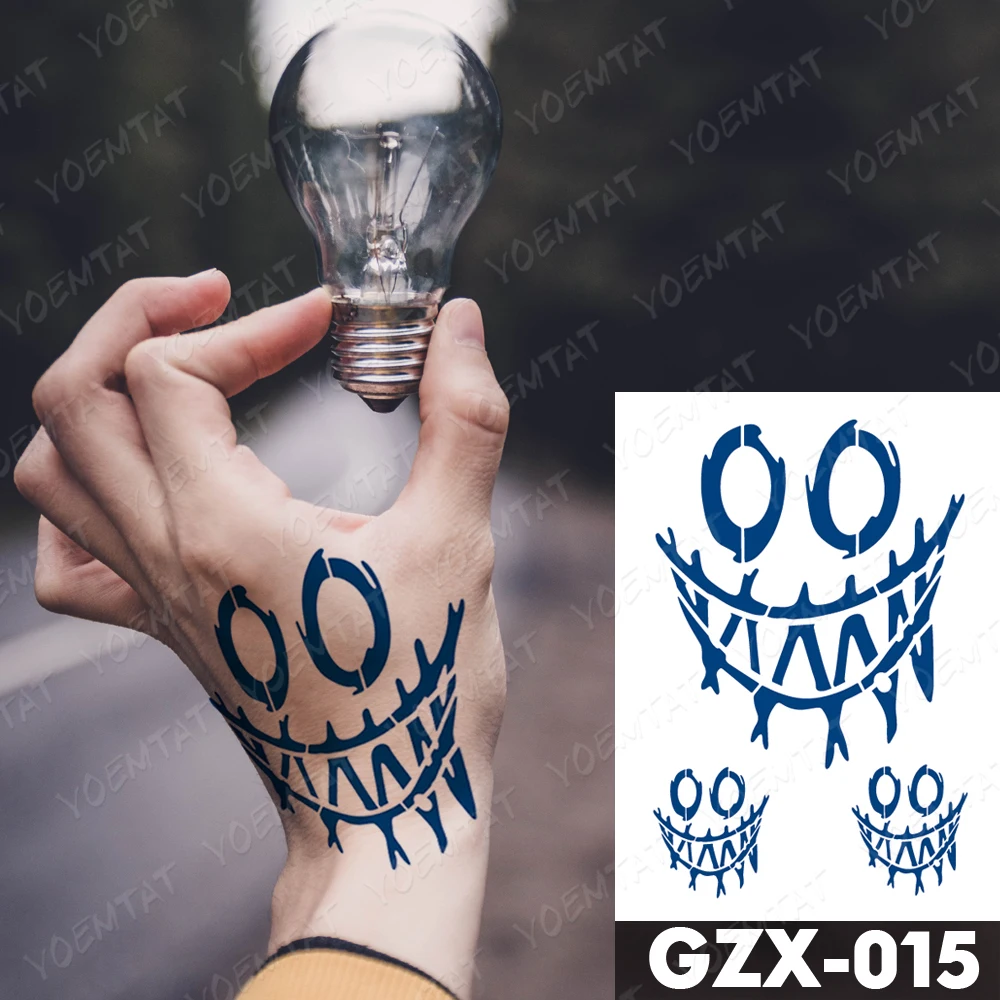 Сок прочного Водонепроницаемый временная татуировка Стикеры Тотем Змеи череп