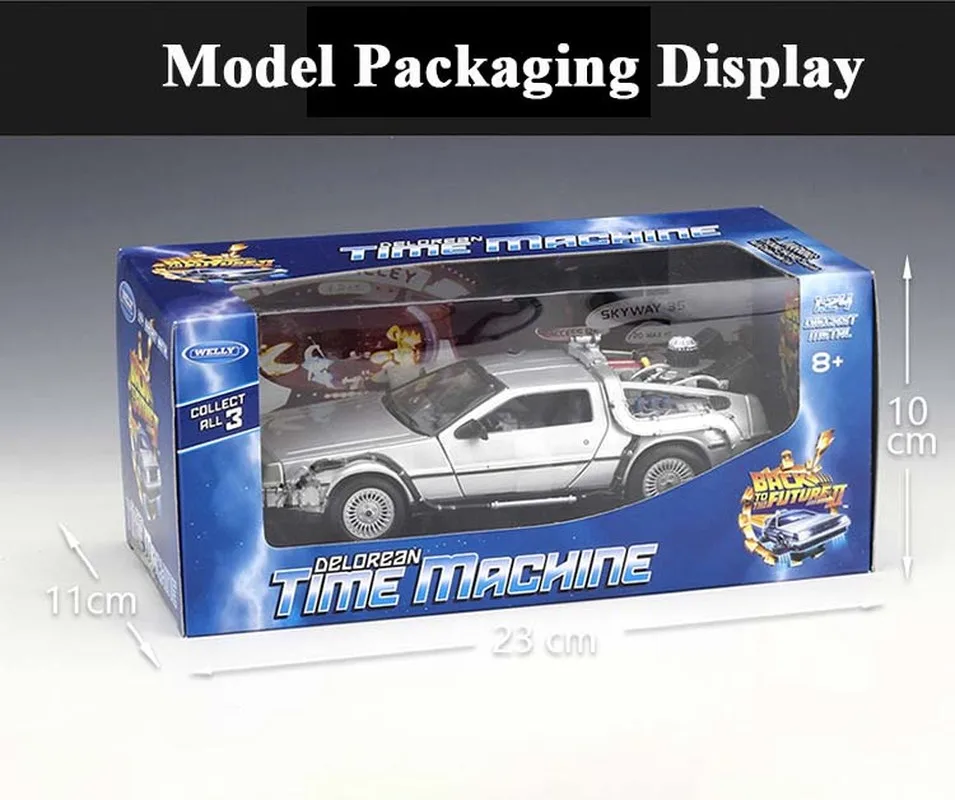 1:24 весы часть с 2 временными машина Back To The Future металлический брелок для