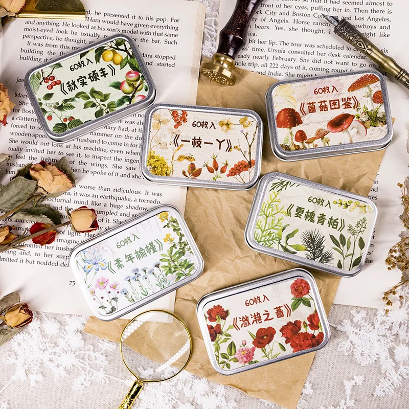 

6 Designs Creative Plant Hand Account Decoration Diy Stickers In Stationery Stickers Iron Box Sticker Plant Series