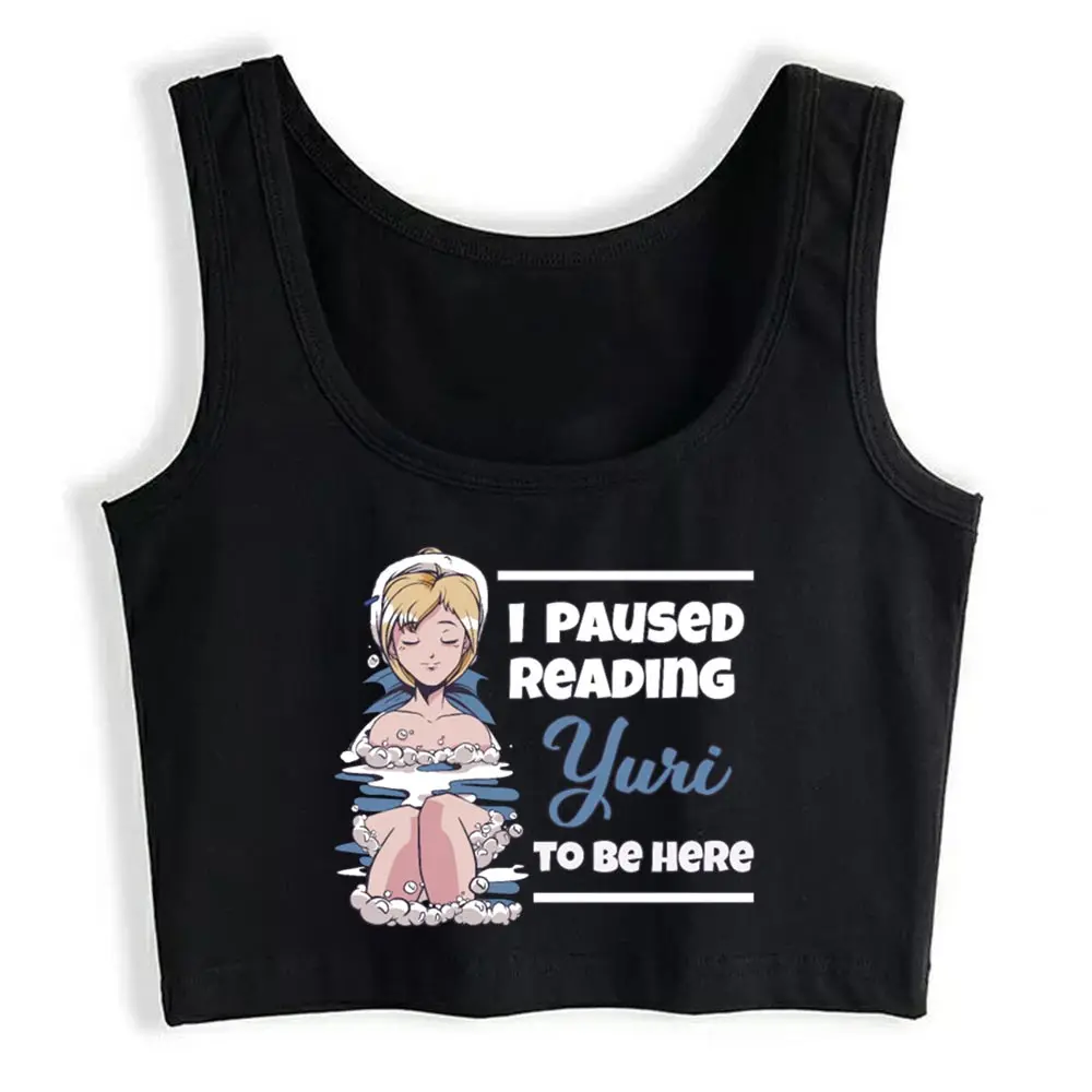 

Crop Top Female Yuri Manga Anime Gifts For Lewd Ahegao Hentai Fans Comic White Custom Tank Top Women