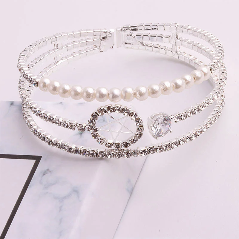

Internet Celebrity Same Korean Style Elegant Sparkling Full Rhinestone Bracelet Female European and American Elegant Exaggerated