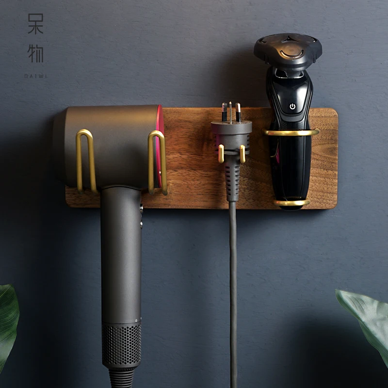 Твердая деревянная стойка для волос зубная щетка Настенная Ванная комната