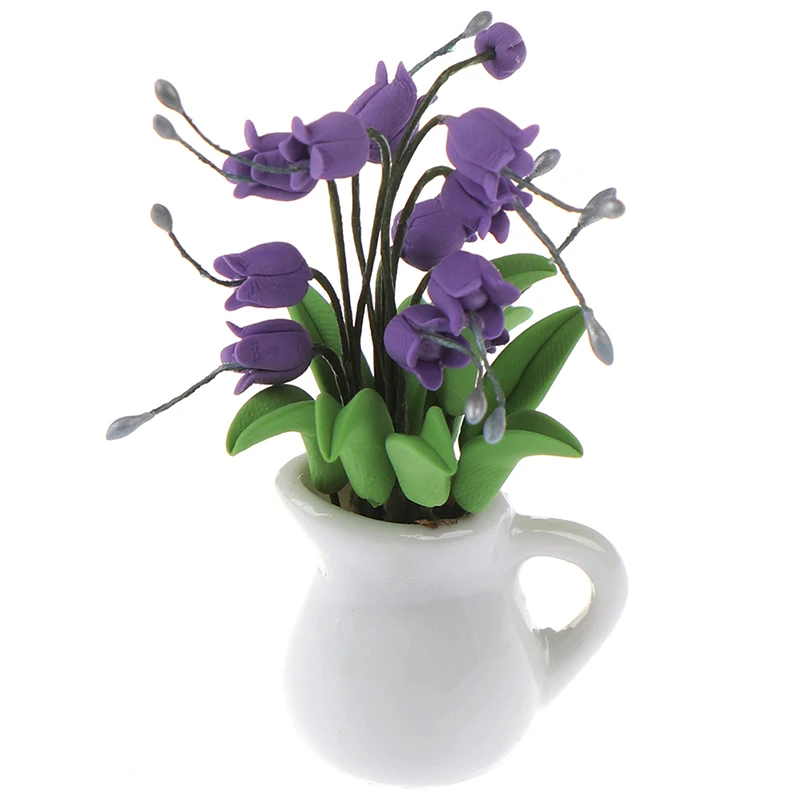 

Artificial Green Fake Plant Flower In Pot Fairy Garden Doll Houses Toy 1/12 Scale Dollhouse Mini Dollhouse Miniature