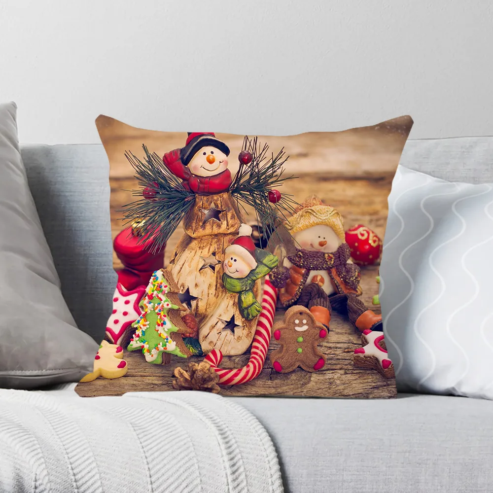 

CLOOCL Christmas Pillow Cover Doll Decoration Print Pillowcases Fastival Party Home Textile For Home Chair Sofa Bedroom