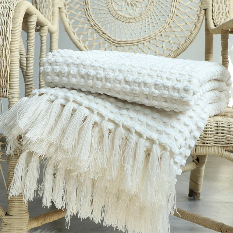 Одеяло вязаное в стиле подарок круглый год для путешествий помещении и на улице