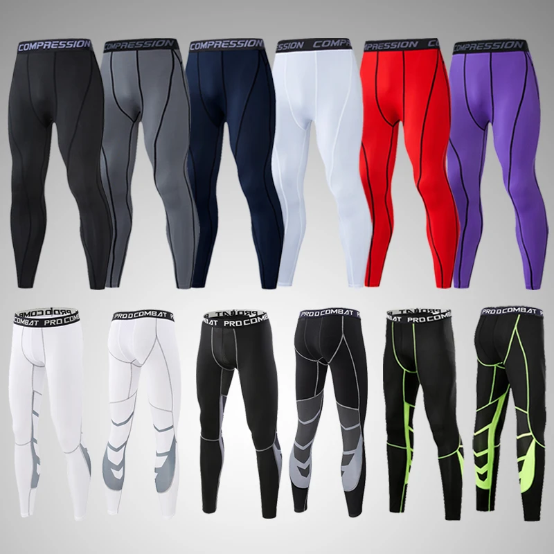 

Men's Fitness Running Compression Pants Lycra Trousers Tights Legging Cycling Basketball Soccer Elasticity Sweatpants Rash Guard