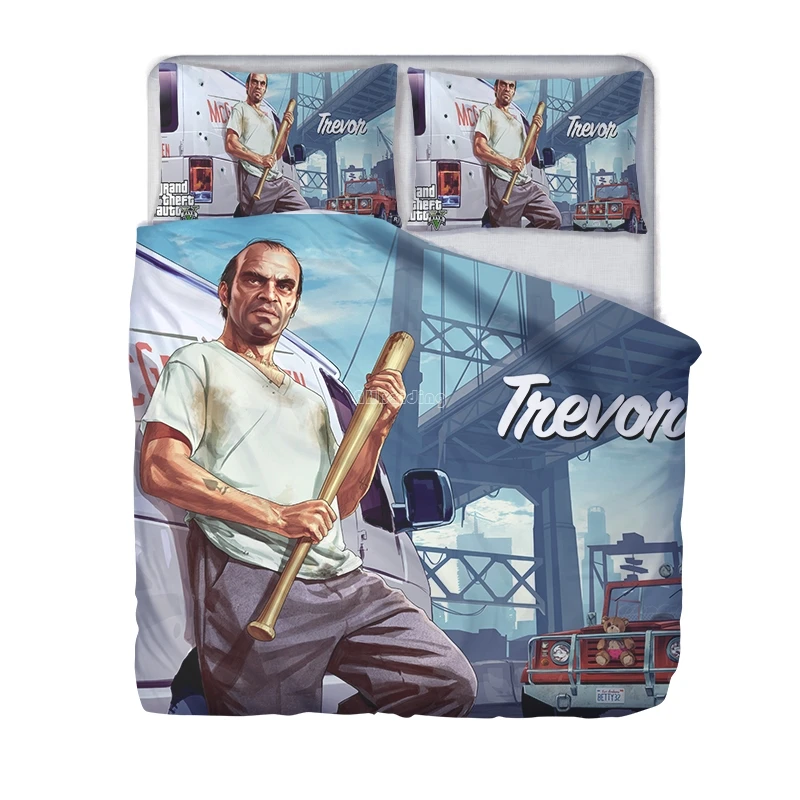 Комплект постельного белья Grand Theft Auto популярная игра GTA V с 5 узорами пододеяльник