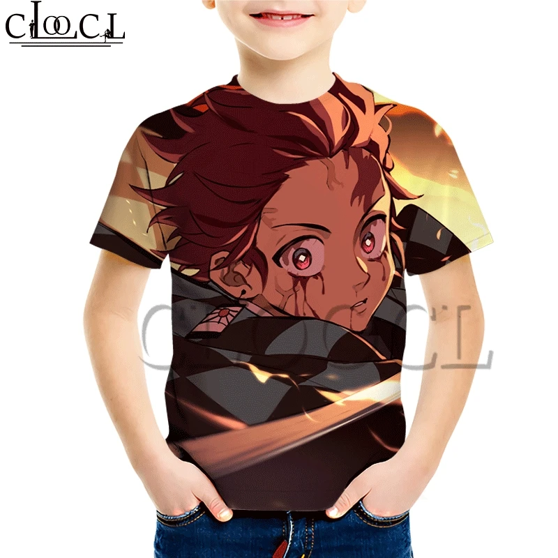 Футболка для мальчиков CLOOCL с изображением Призрака и лопасти из аниме Tanjiro