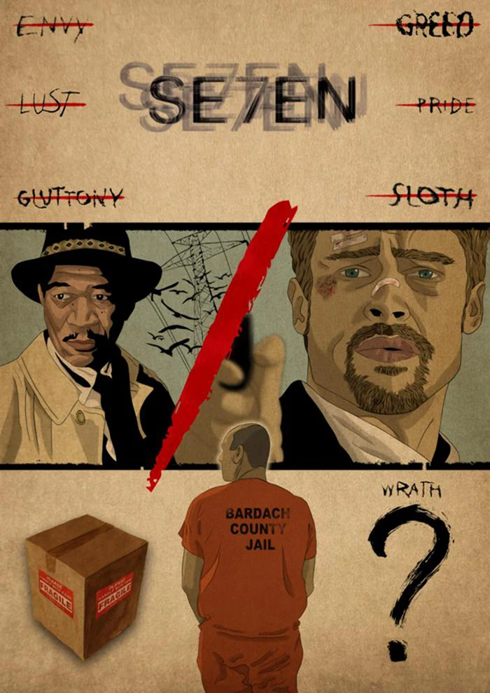 Купите три и получите один бесплатный предупреждающий фильм Se7en лидер продаж