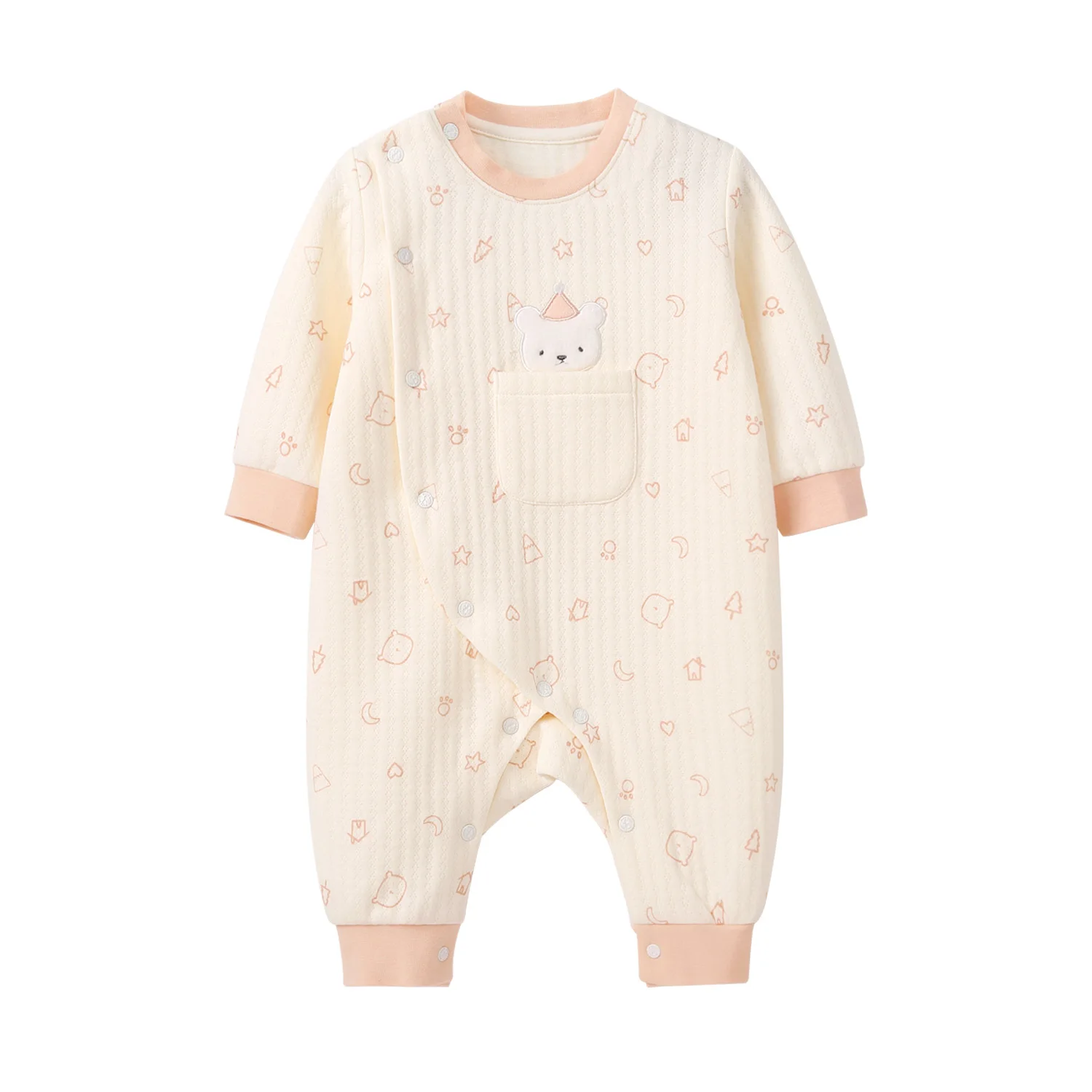 

Pureborn/Детский комбинезон унисекс для новорожденных; Толстый стеганый хлопковый комбинезон для маленьких девочек; Одежда для маленьких маль...