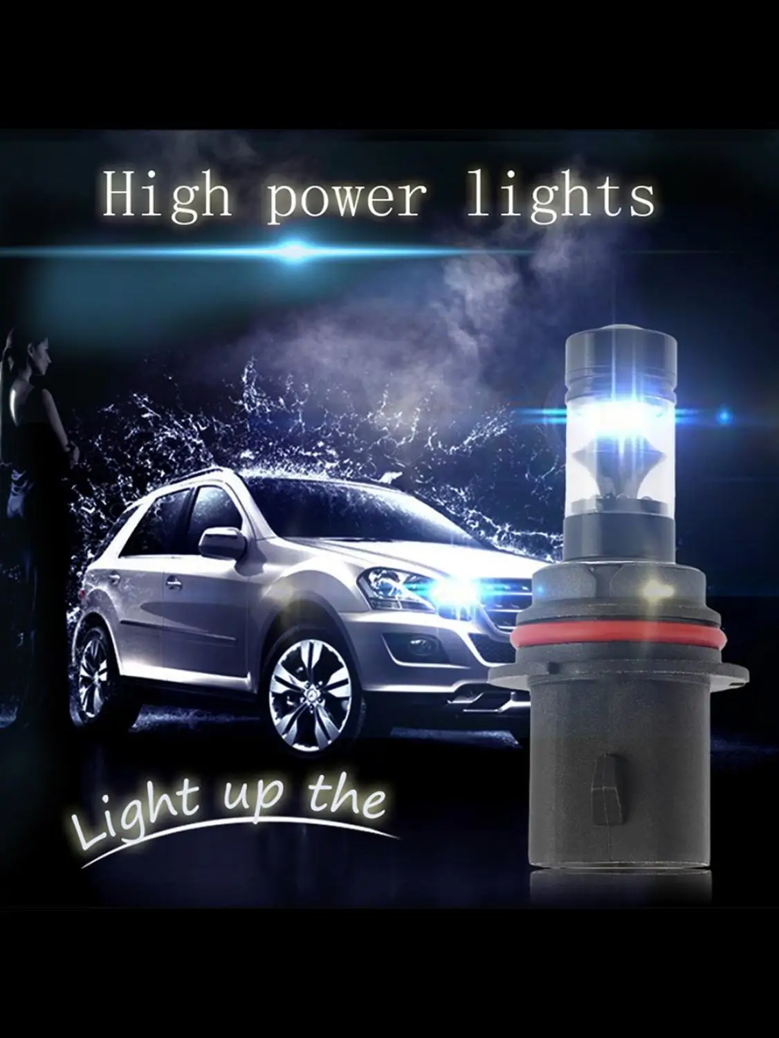

ABS Black Sliver Low Consumption 100W Cone Shape 100W High Bright 20LED Reverse Lights Car Parking Bulb 9007