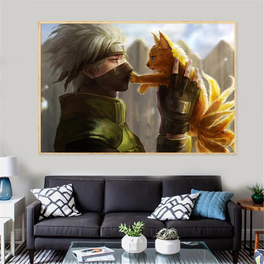 Какаси из аниме плакат на холсте ткани и печать Wall Art Картина домашний