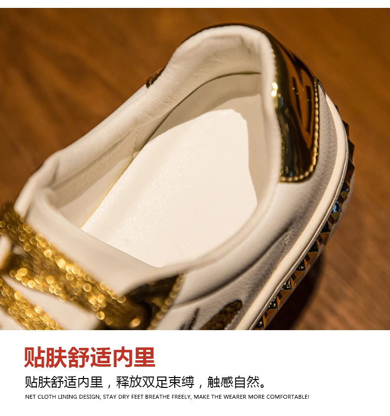 spring Autumn new retro trend men and women casual shoes Skateboard shoes bee white shoes Leather Male Sneakers