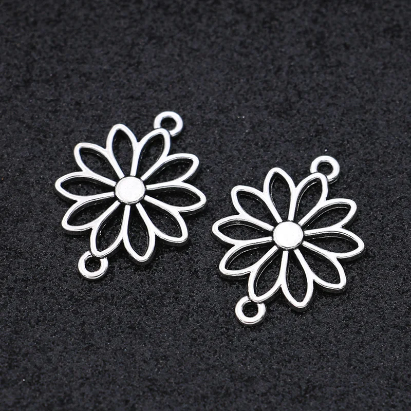 

20 шт., посеребренные соединители для браслетов, 25 х19 мм