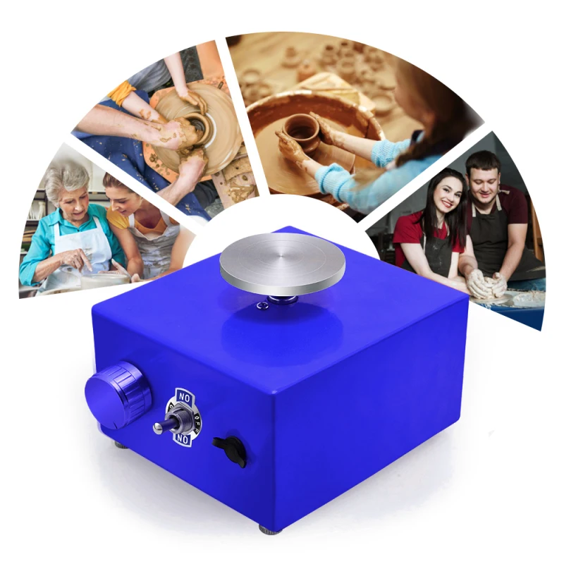 

SEAAN Mini Pottery Wheel, Pottery Wheel 6.5cm 10cm Turntable Mini Pottery Machine Electric Pottery Wheel DIY Clay Tool with Tray