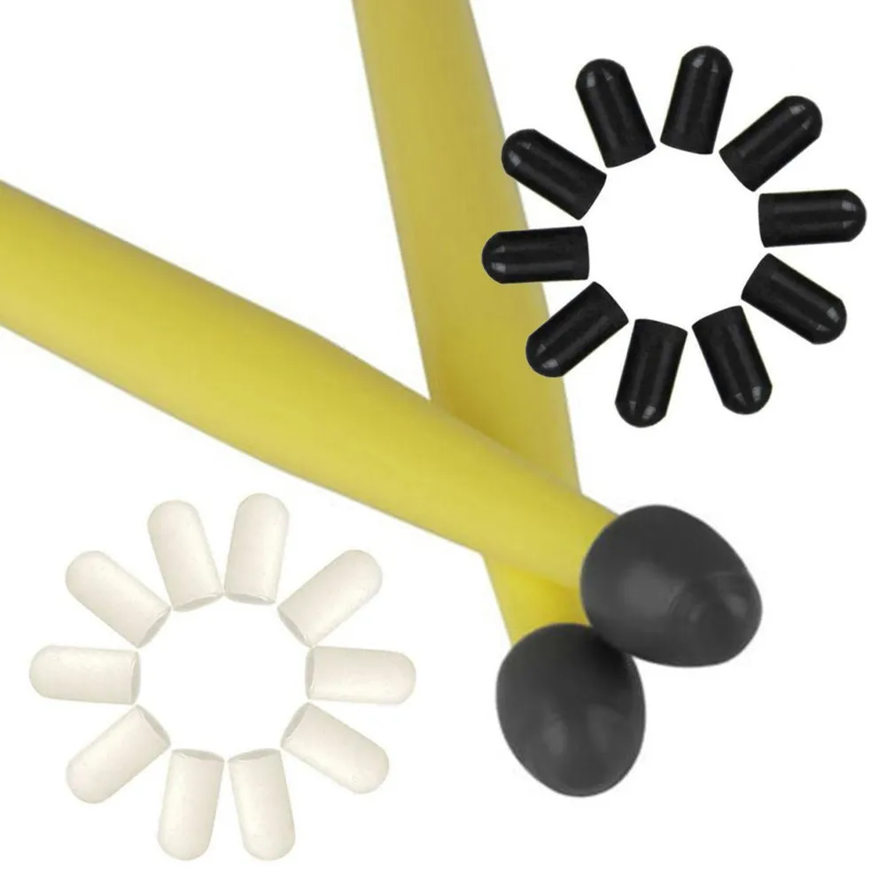 

10pcs Drumstick Cap Silicone Drum Stick Sleeves Stick Head Protective Mute Cover Professional Drum Silent Practice Tips Damper