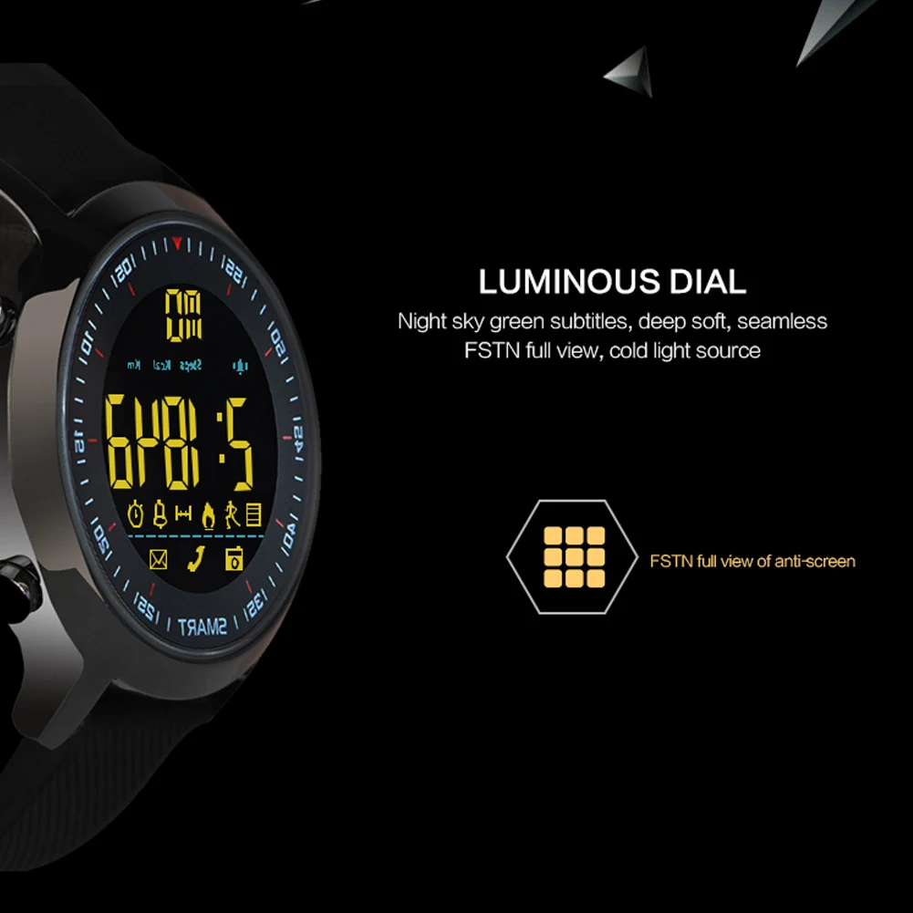 IP67 водонепроницаемые Смарт-часы EX18 с поддержкой звонков и SMS-уведомлений шагомер