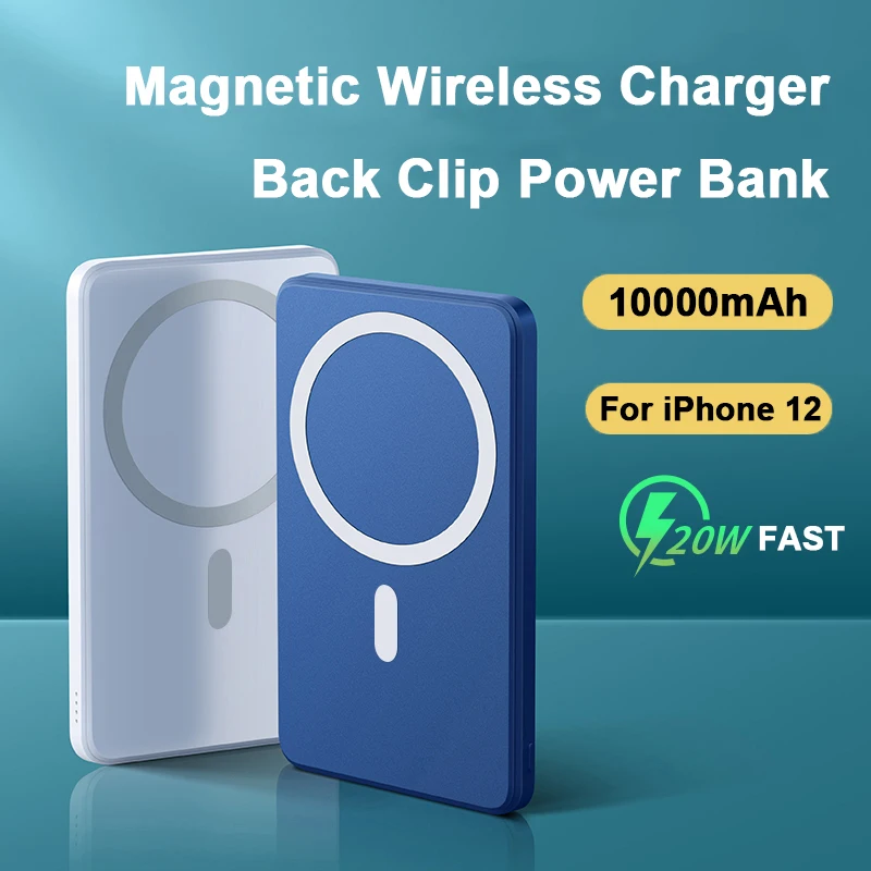 10000mah magnetic safe portable power bank qi wireless charger for iphone 13 12 pro max mobile phones external battery powerbank free global shipping