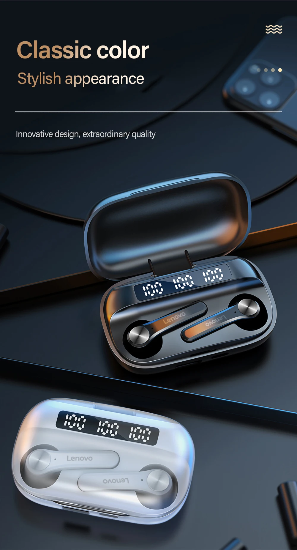 Lenovo Qt81 Tws Wireless Earphone Hd 