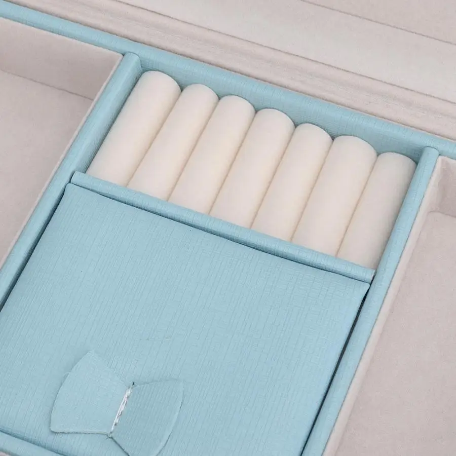 2-Layers Necklace Storage Earring Container Box Jewelry Holder with Handle Lock Mirror jewelery organizer Display for jewelry | Украшения и