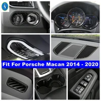 interior refit dashboard ac air glass lift button water cup holder lights control panel cover trim for porsche macan 2014 2020