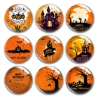 Ручная работа, Хэллоуин, вечеринка, ночная ведьма, круглые фото, Стеклянные Кабошоны, демонстрация плоской спины, DIY колье, изготовление ювелирных изделий