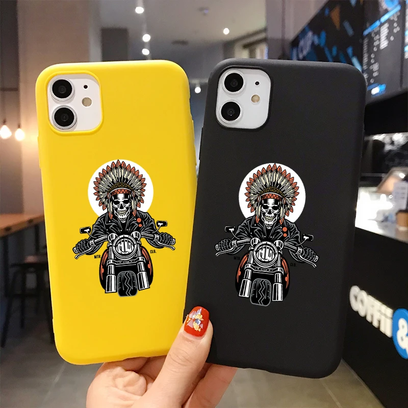 Чехол для iPhone 11 Pro X XS XR Max 6 7 8 plus ТПУ с принтом черепа | Мобильные телефоны и