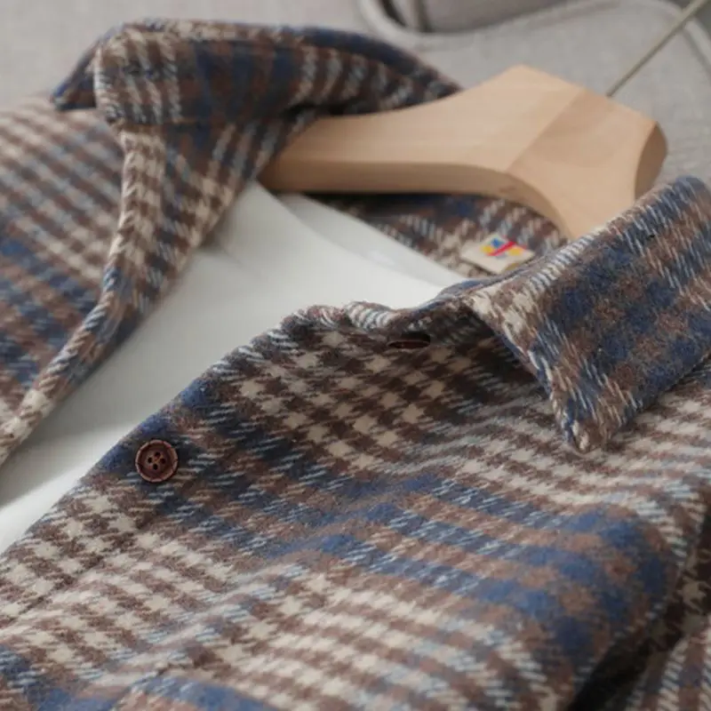 Блузка женская рубашка Ретро зима новое свободное шерстяное пальто Женская