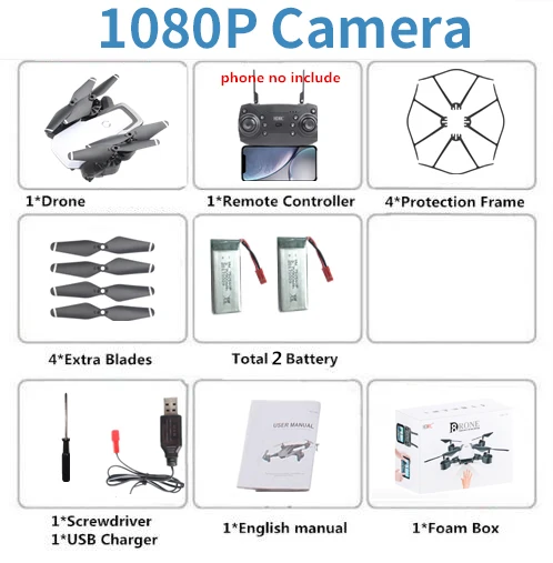 RC Дроны с камерой HD 1080P RC вертолет с высокой фиксацией RC Квадрокоптер с камерой Дрон профессиональные игрушки для детей# E - Цвет: White 1080P 2B