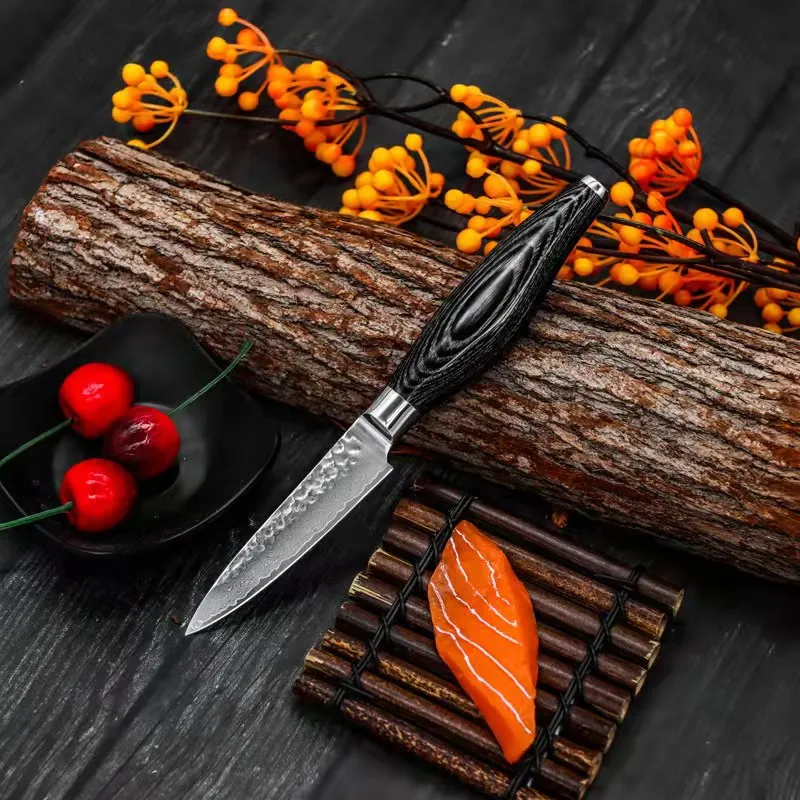 Нож для чистки овощей и фруктов 3 5 дюйма 67 слоев из высокоуглеродистой стали | Дом