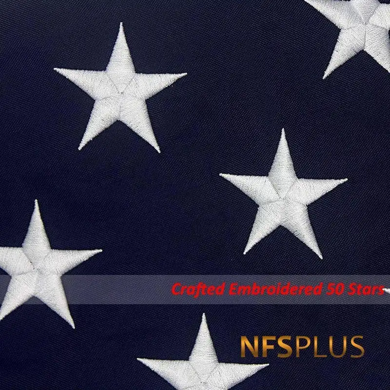 Embroidered USA Flag Outdoor Waterproof Nylon Sewn Stripes Brass Grommets Oversized American Flags And Banners United States | Дом и сад