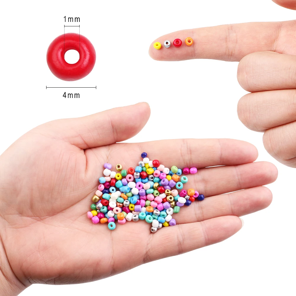 300pcs/bag Mini Spacer Beads Round 4mm Czech Glass Seed For Crafts Crystal Jewerly Accessories Bracelets Needlework | Украшения и