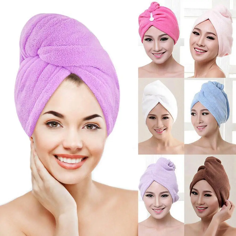

Microfiber Hair Fast Drying Dryer Towel Bath Wrap Hat Quick Cap Turban Dry Quick Drying Lady Household Hair towel Bath Tool