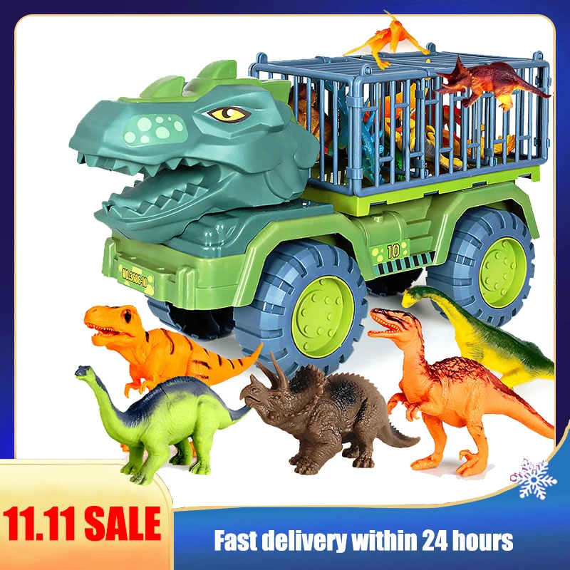 

Дропшиппинг, детский автомобиль, игрушечный динозавр, транспортный автомобиль, Большой инерционный грузовик, тяговый автомобиль, игрушка д...