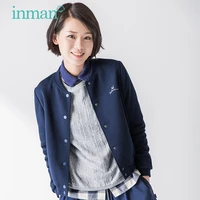 inman womens jacket spring autumn casaul embroideredall match baseball uniform short coat